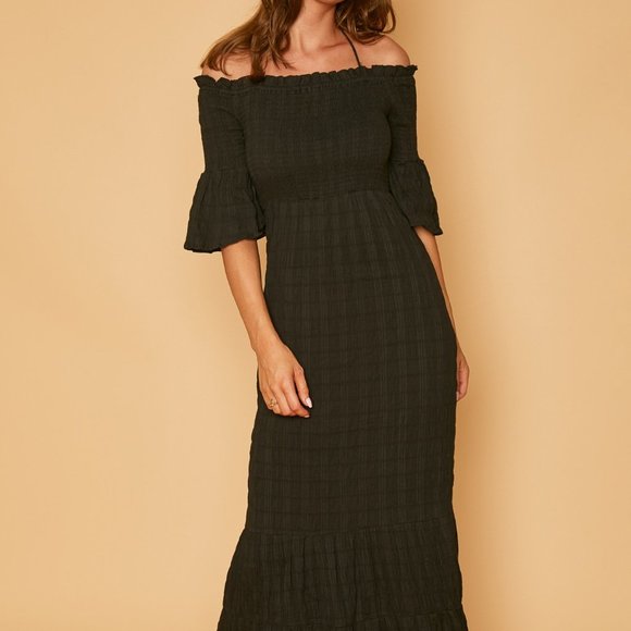 Lost and Wander Dresses & Skirts - Size Small Boho Black Off Shoulder Dress - NWT